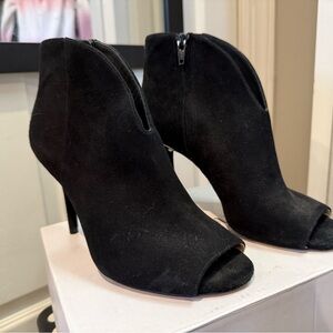 Michael Kors Black Suede Peep-Toe Boots
